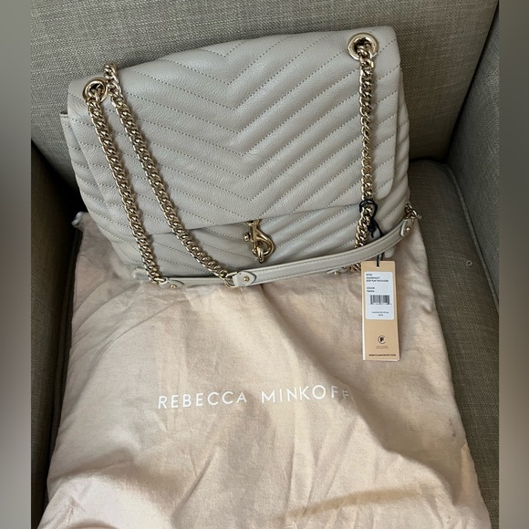 Rebecca Minkoff Edie Flap Shoulder Bag Tahini - Picture 1 of 5
